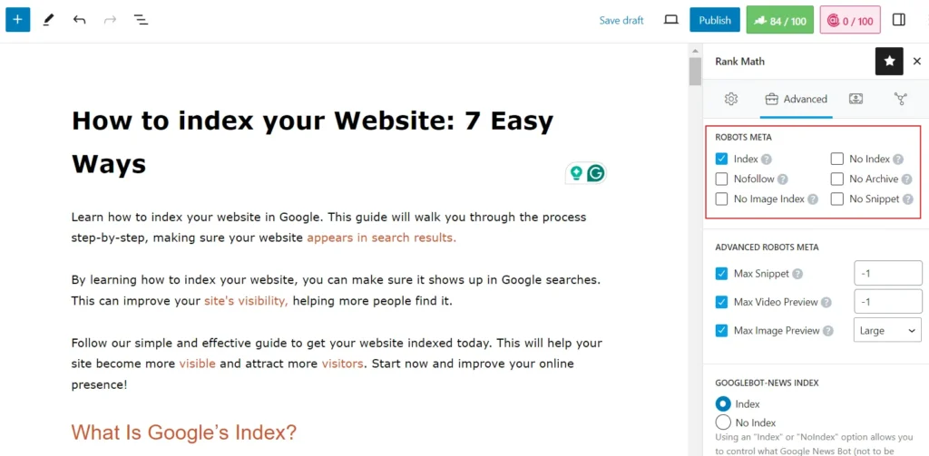 How to index your Website
